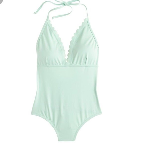 J. Crew Other - J Crew scalloped v-neck one piece bathing suit